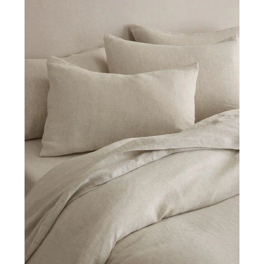 NWOT Quince King Set 2 Linen Pillowcases Natural Chambray